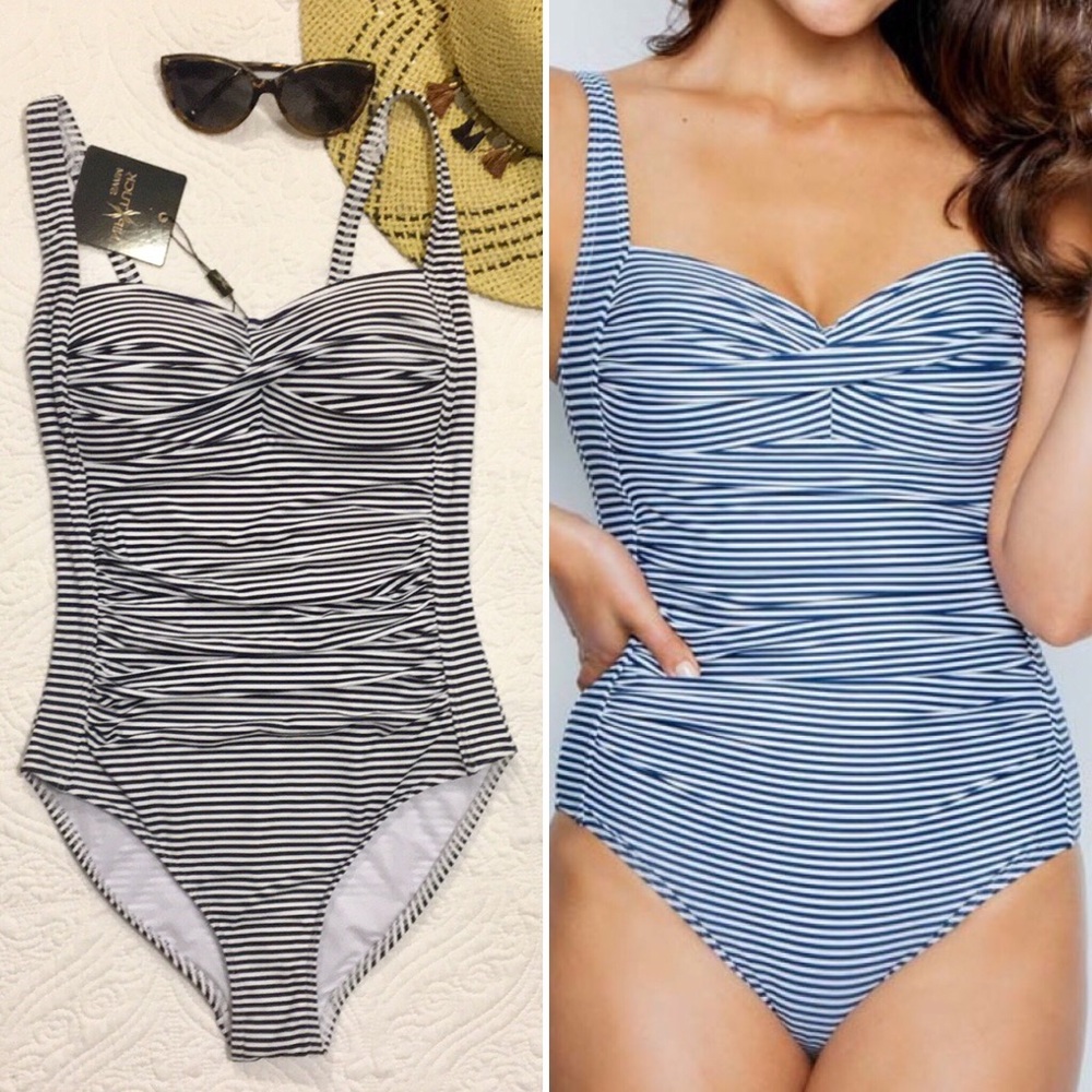 NWT Nip Tuck twist front rutched shaping one piece